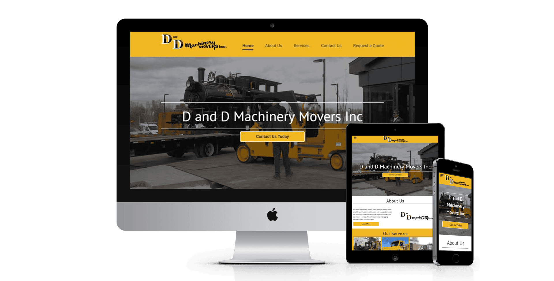 D And D Machinery Movers website design screenshot