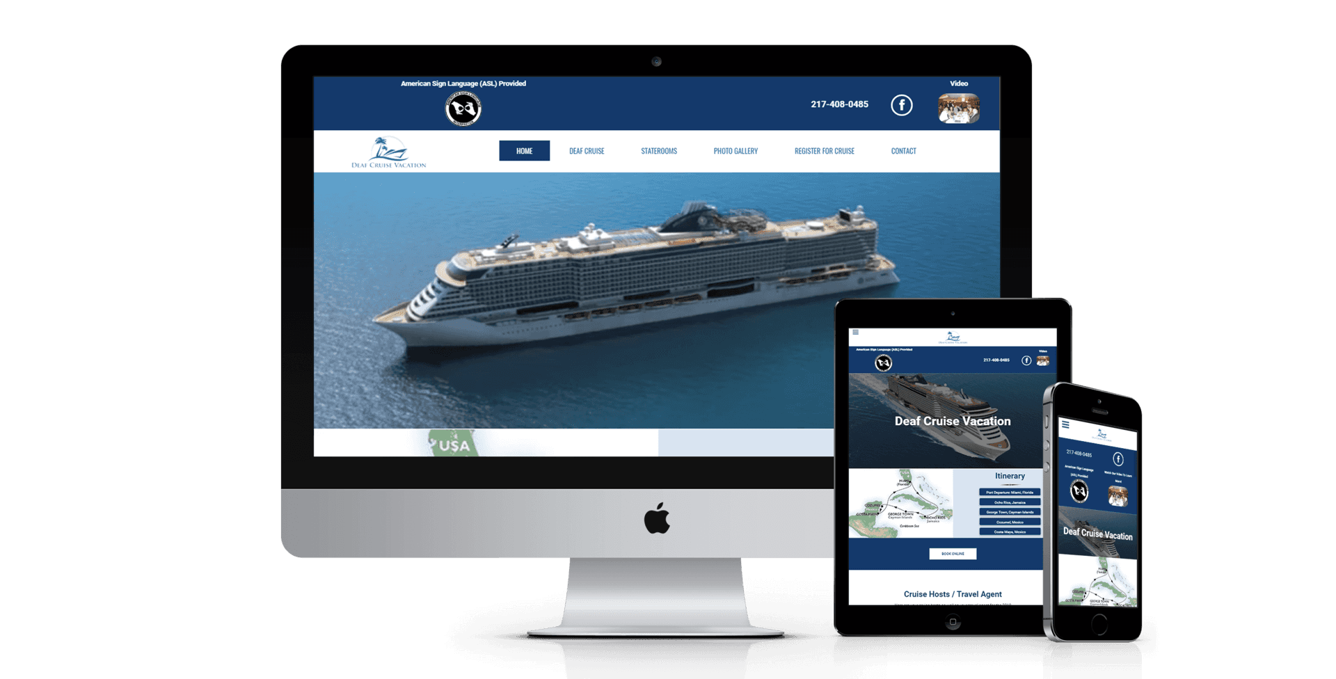 Deaf Vacation Cruise website design screenshot