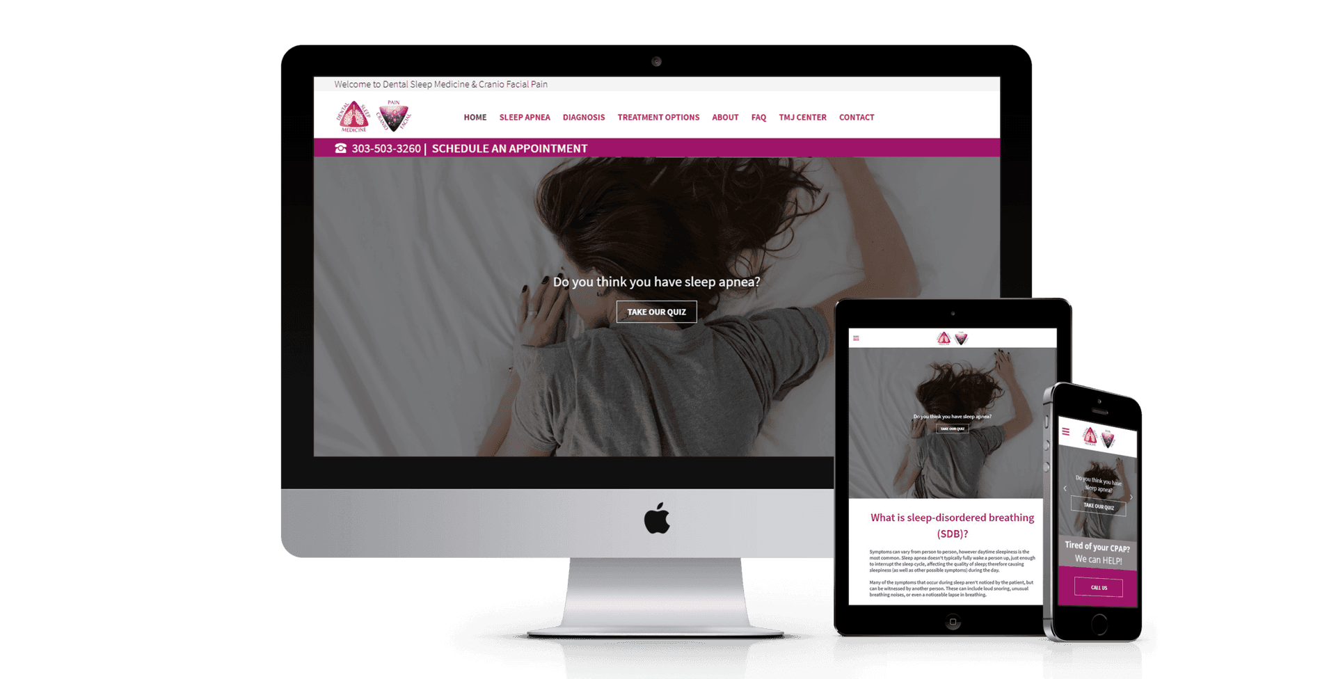 Dental Sleep Medicine website design screenshot
