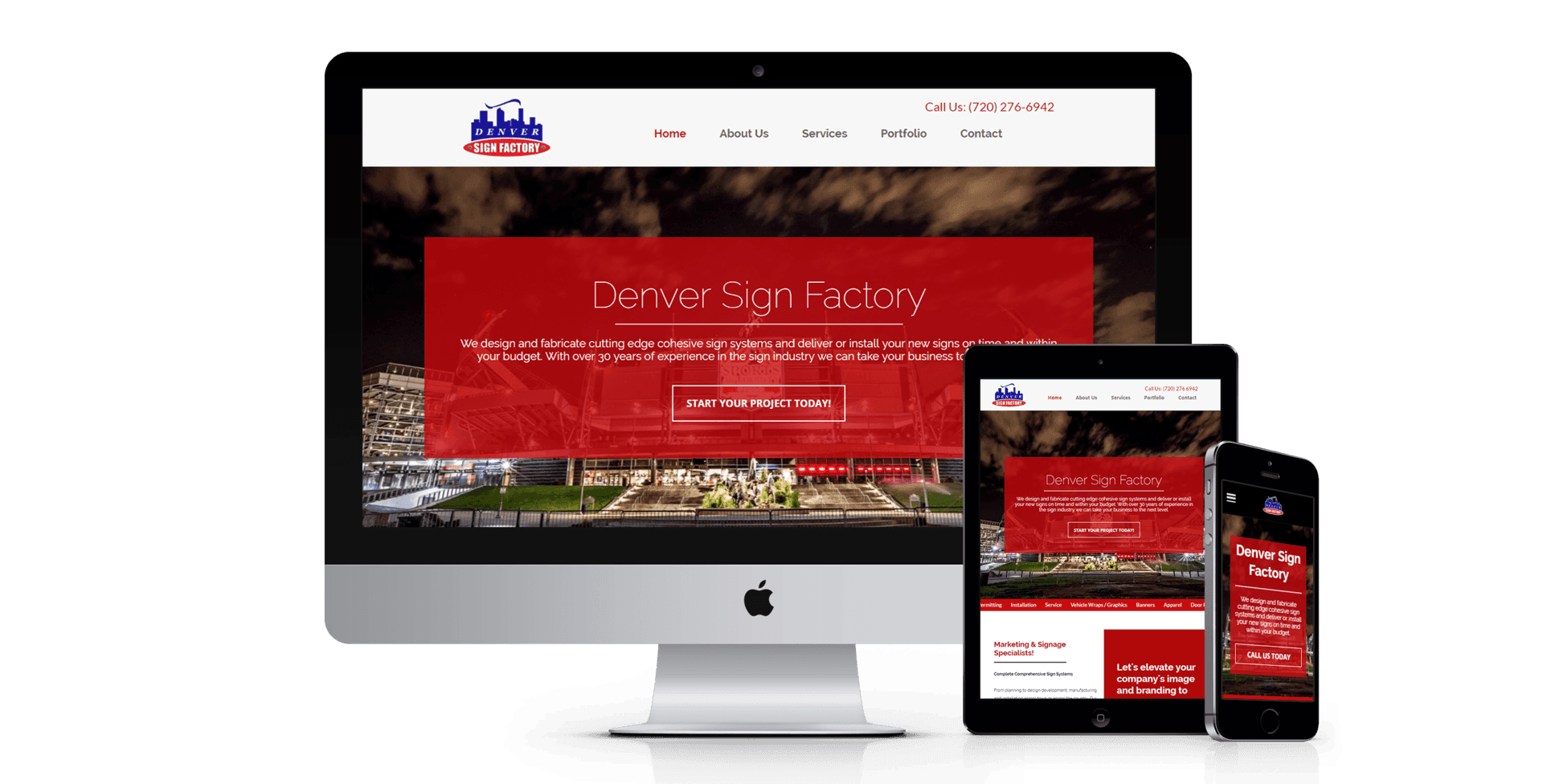 Denver Sign Factory website design screenshot