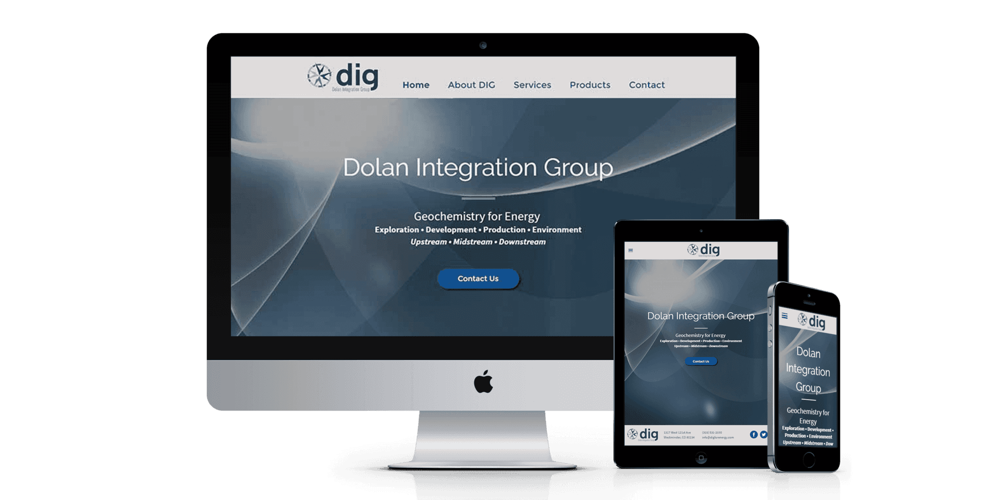 Dig For Energy website design screenshot