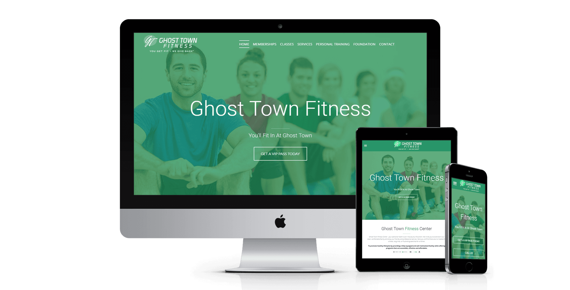 Ghost Town Fitness website design screenshot