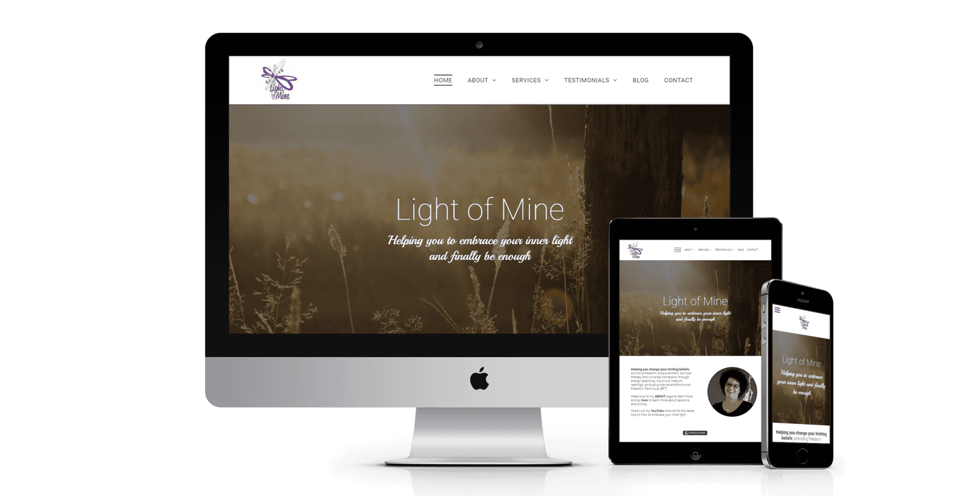 Light Of Mine website design screenshot