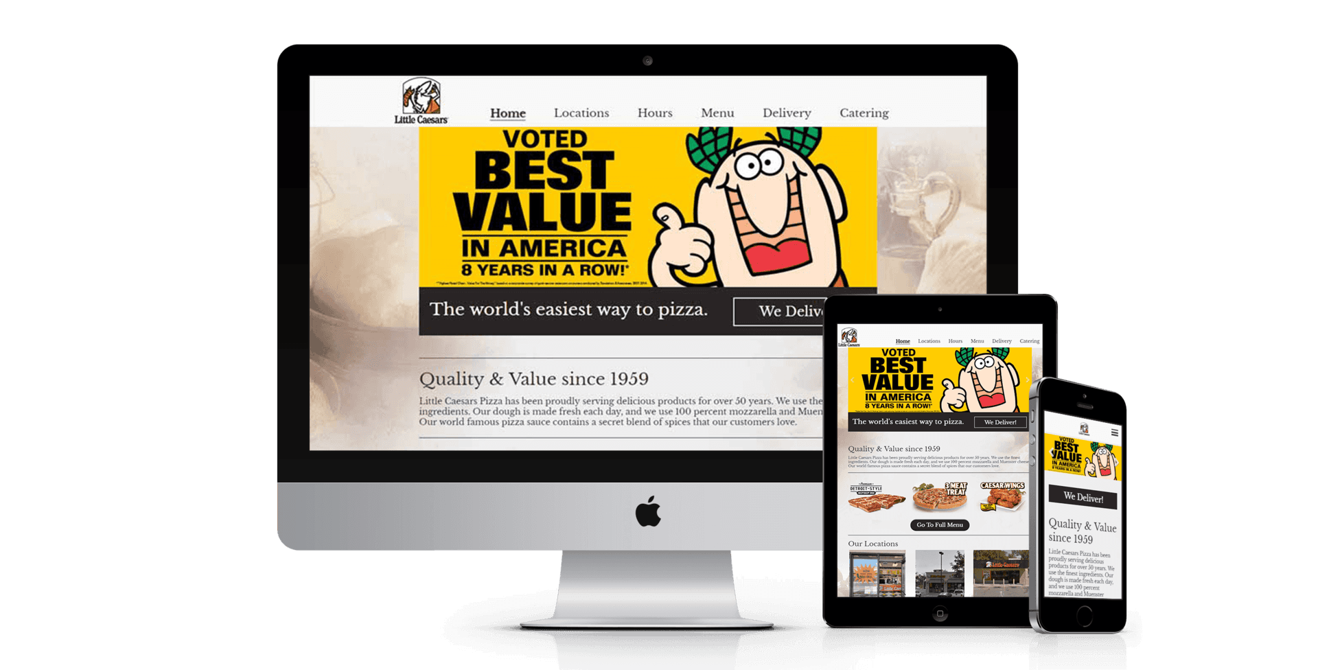 Little Caesars Pueblo website design screenshot