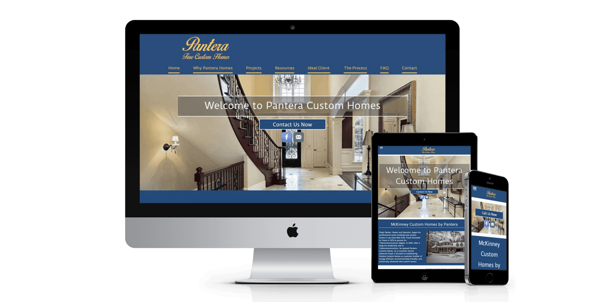 Pantera Homes website design screenshot