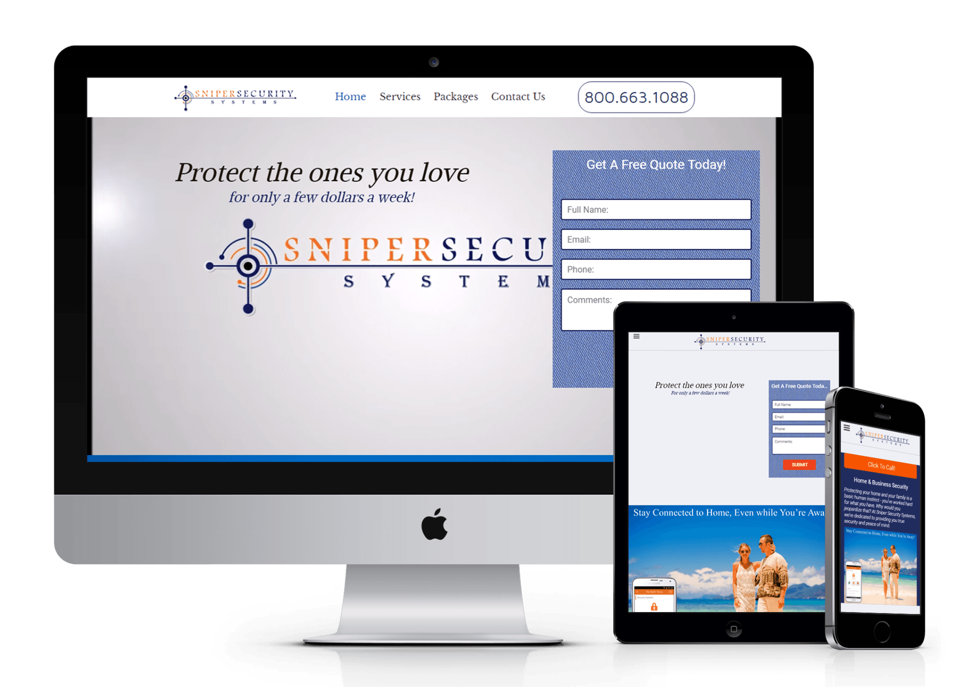 Sniper Security website design screenshot