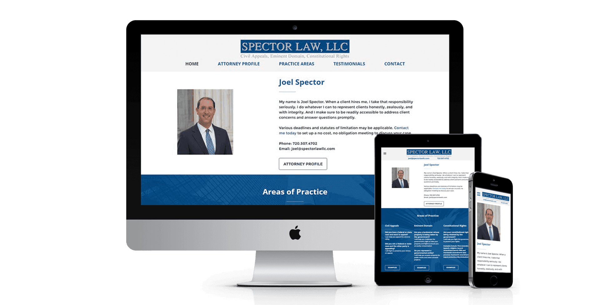 Spector Law website design screenshot