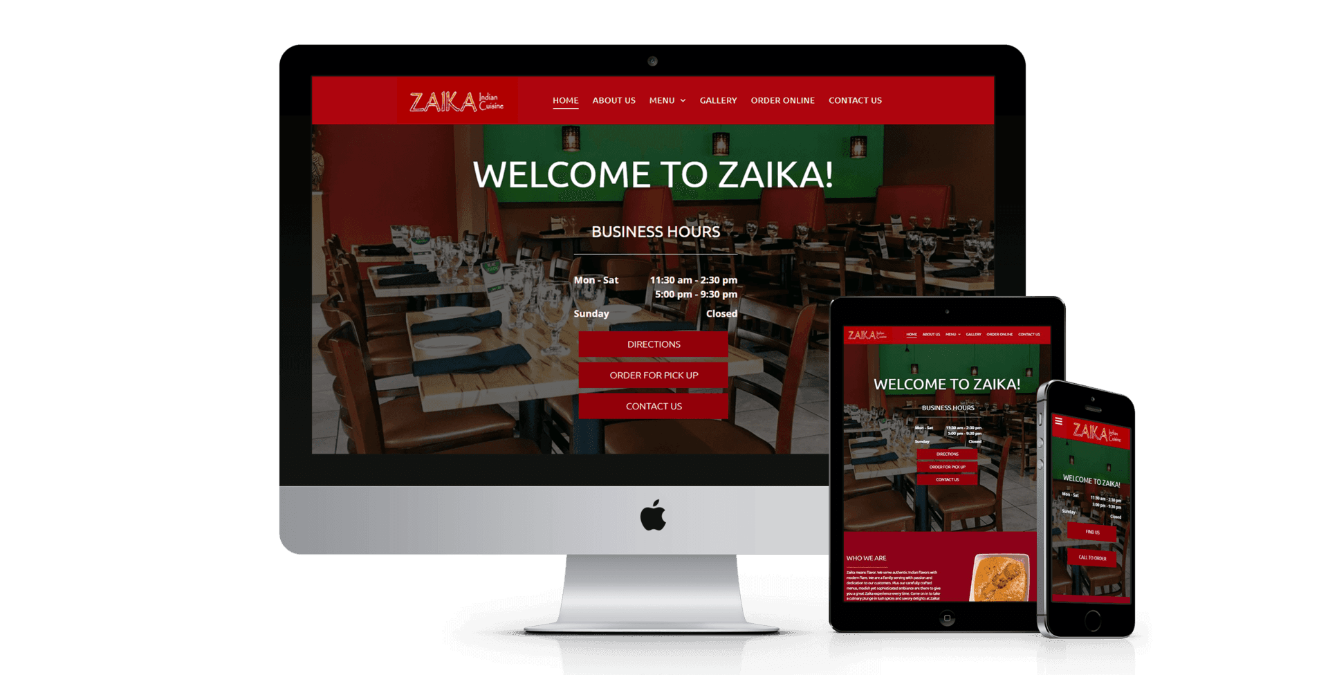 Zaika Broomfield website design screenshot
