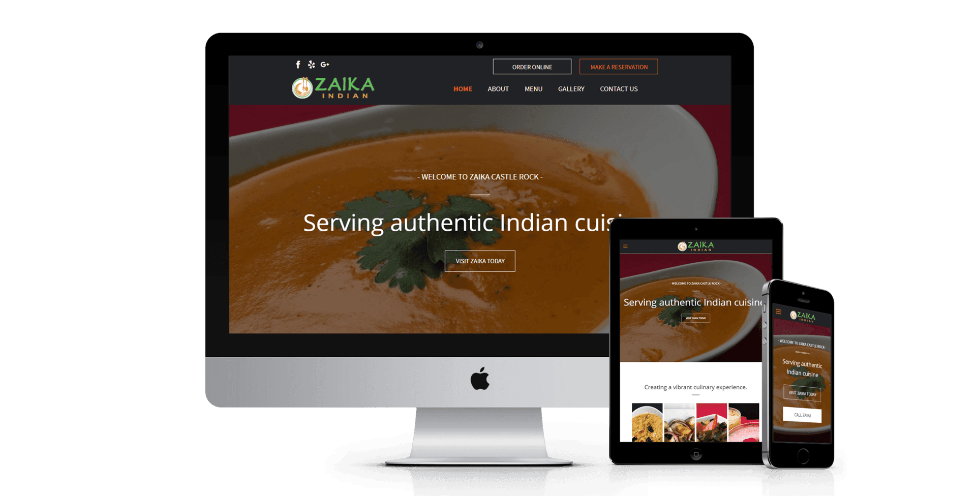 Zaika Castle Rock website design screenshot
