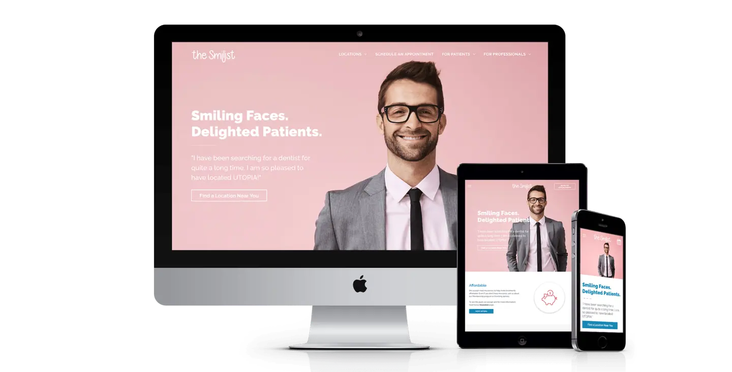 Dental and healthcare website design example
