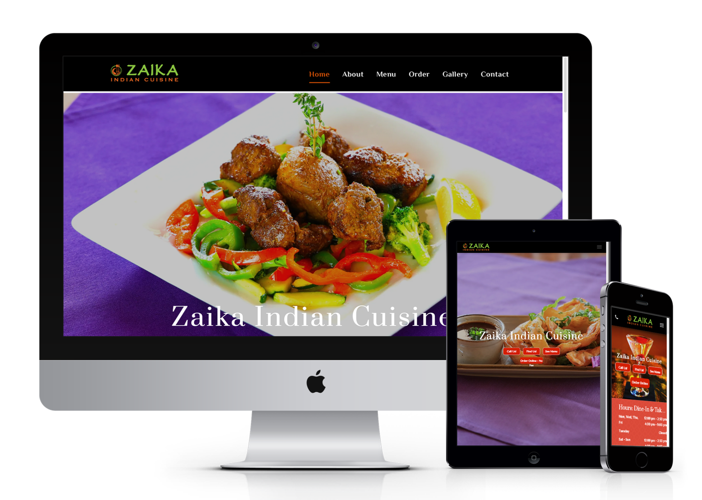 Restaurant website design example