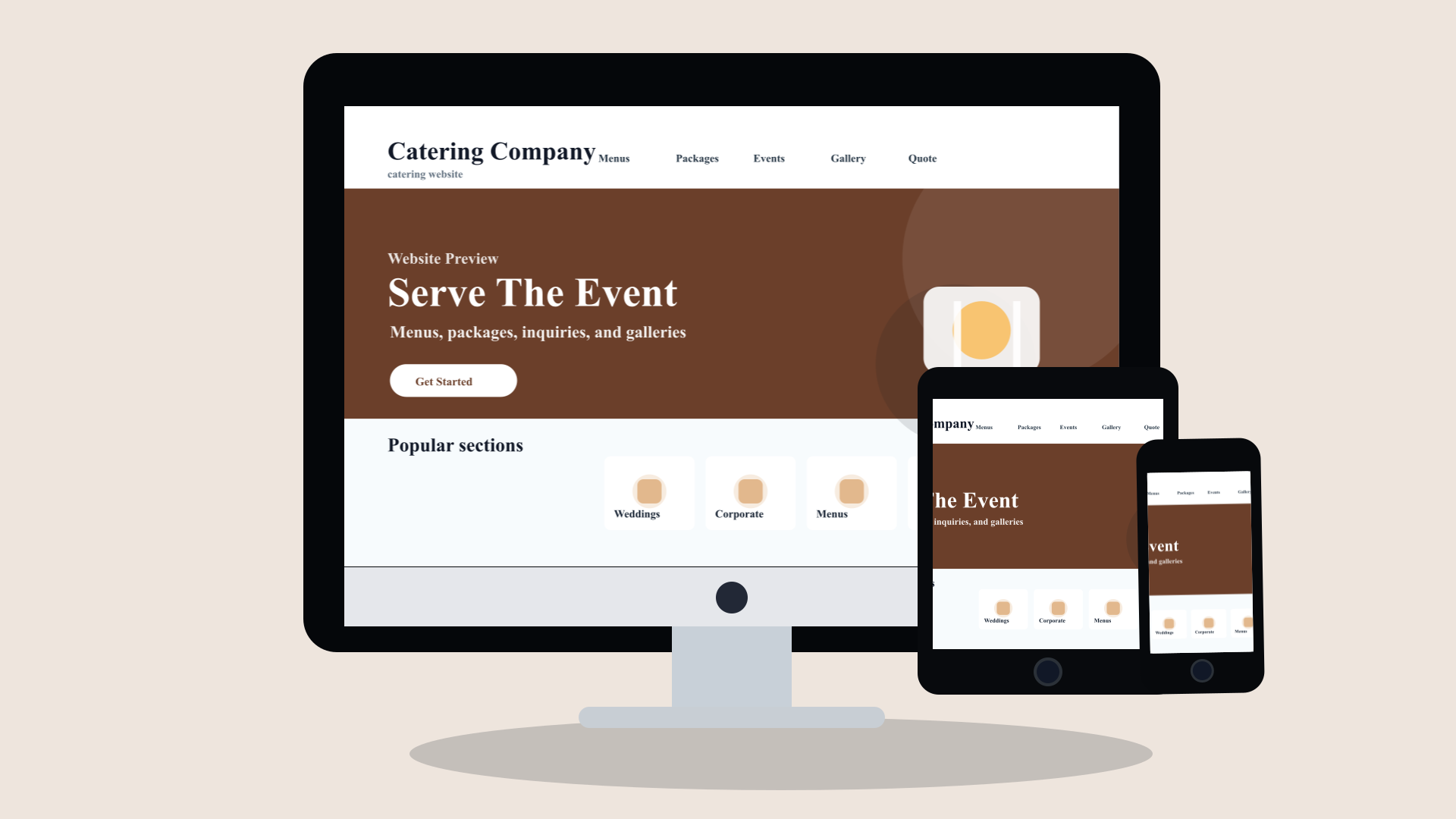 Catering website design preview