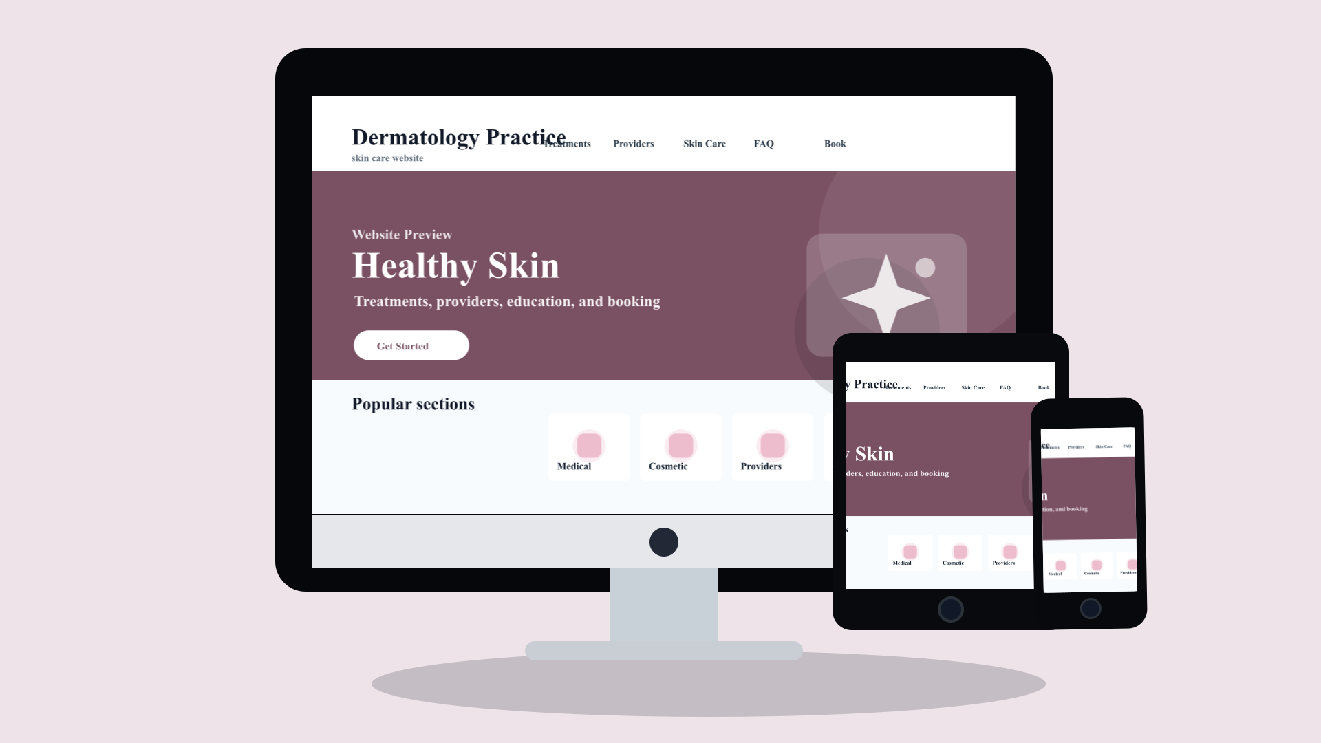 Dermatology website design preview