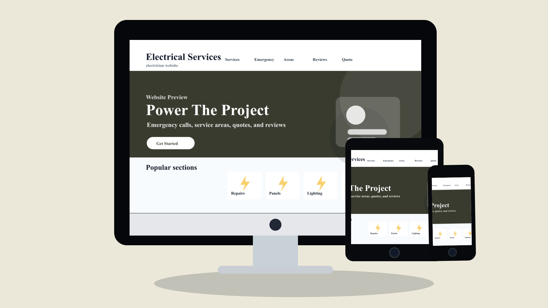 Electricians website design preview