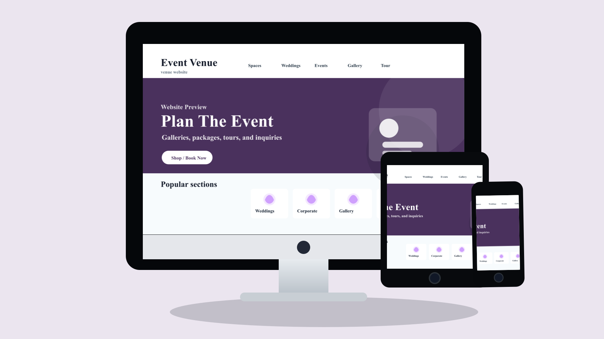 Event Venues website design preview