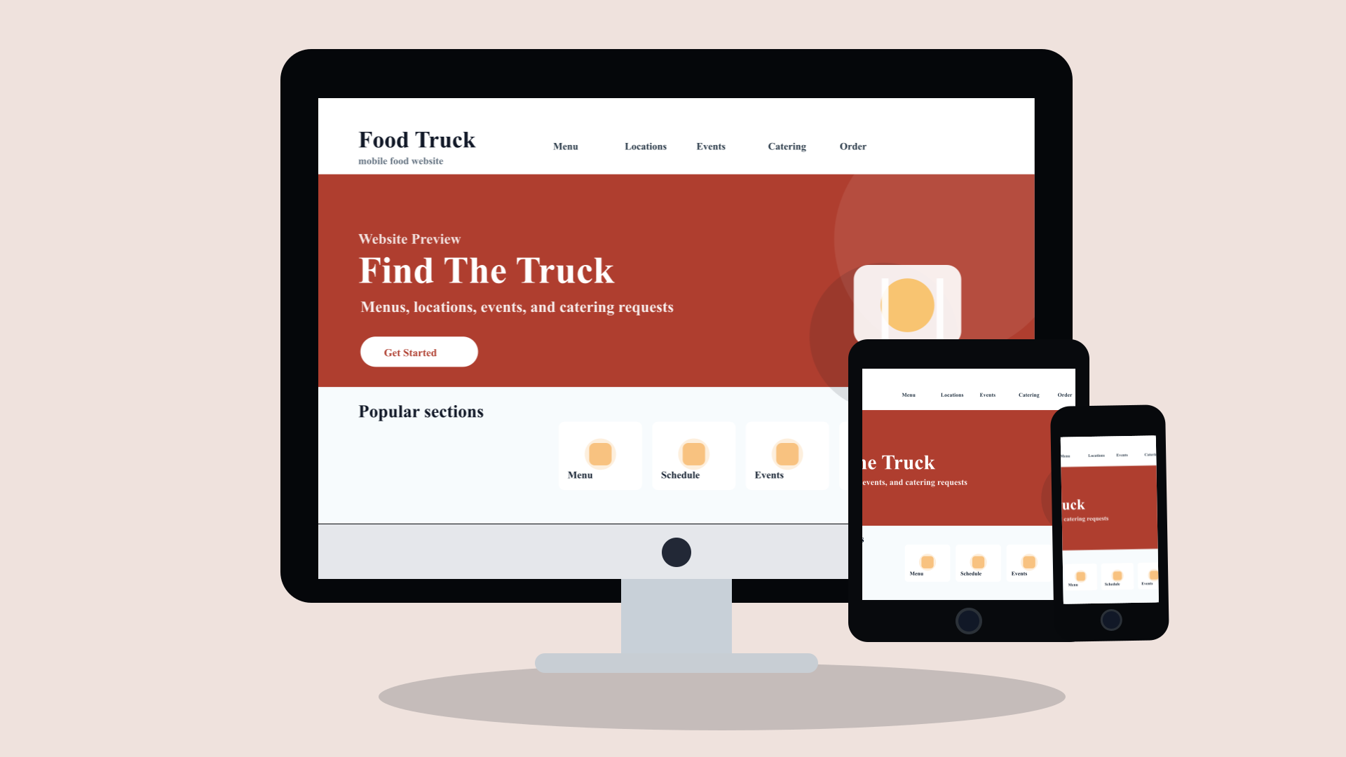 Food Trucks website design preview