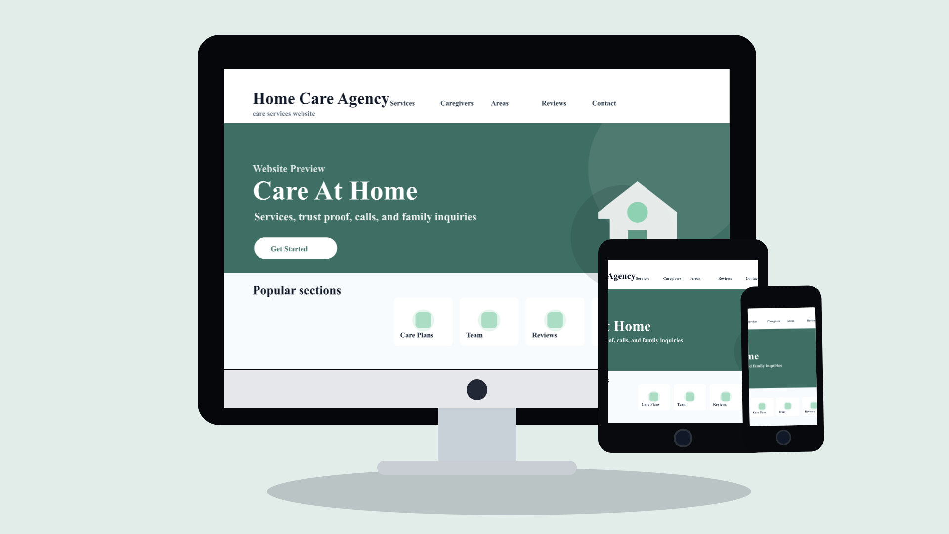 Home Care website design preview