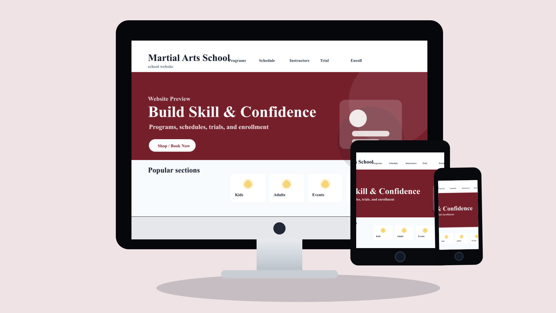 Martial Arts Schools website design preview