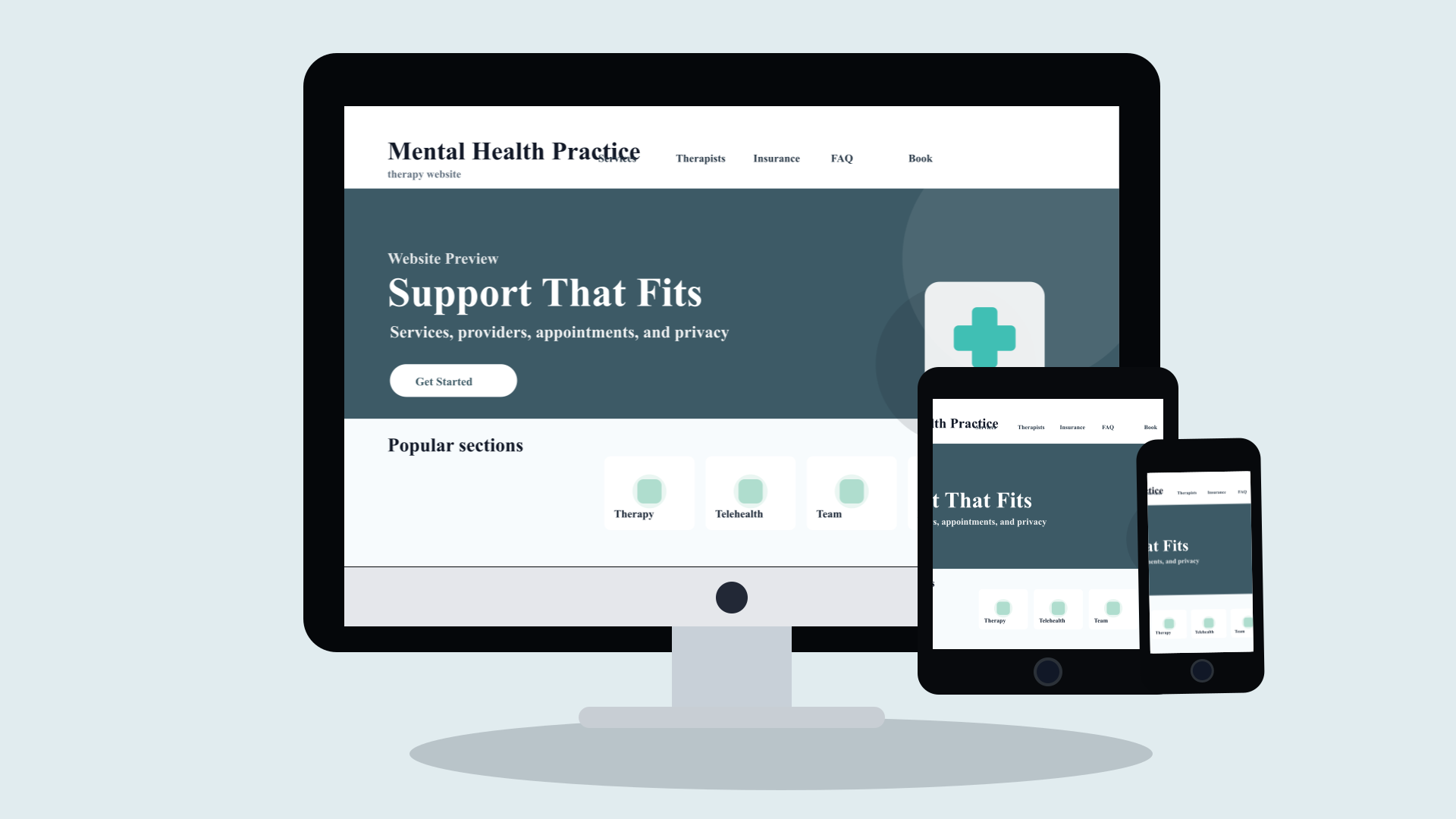 Mental Health Practices website design preview