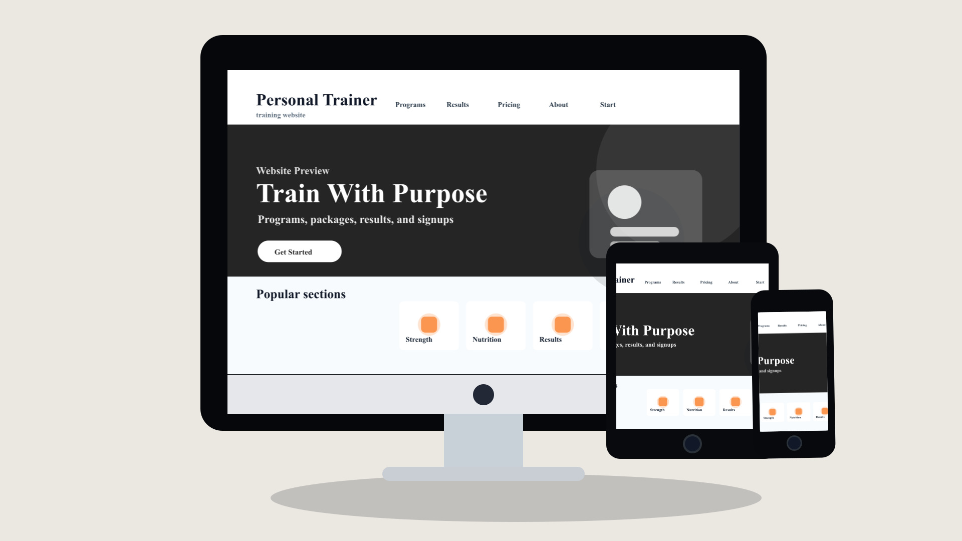 Personal Trainers website design preview