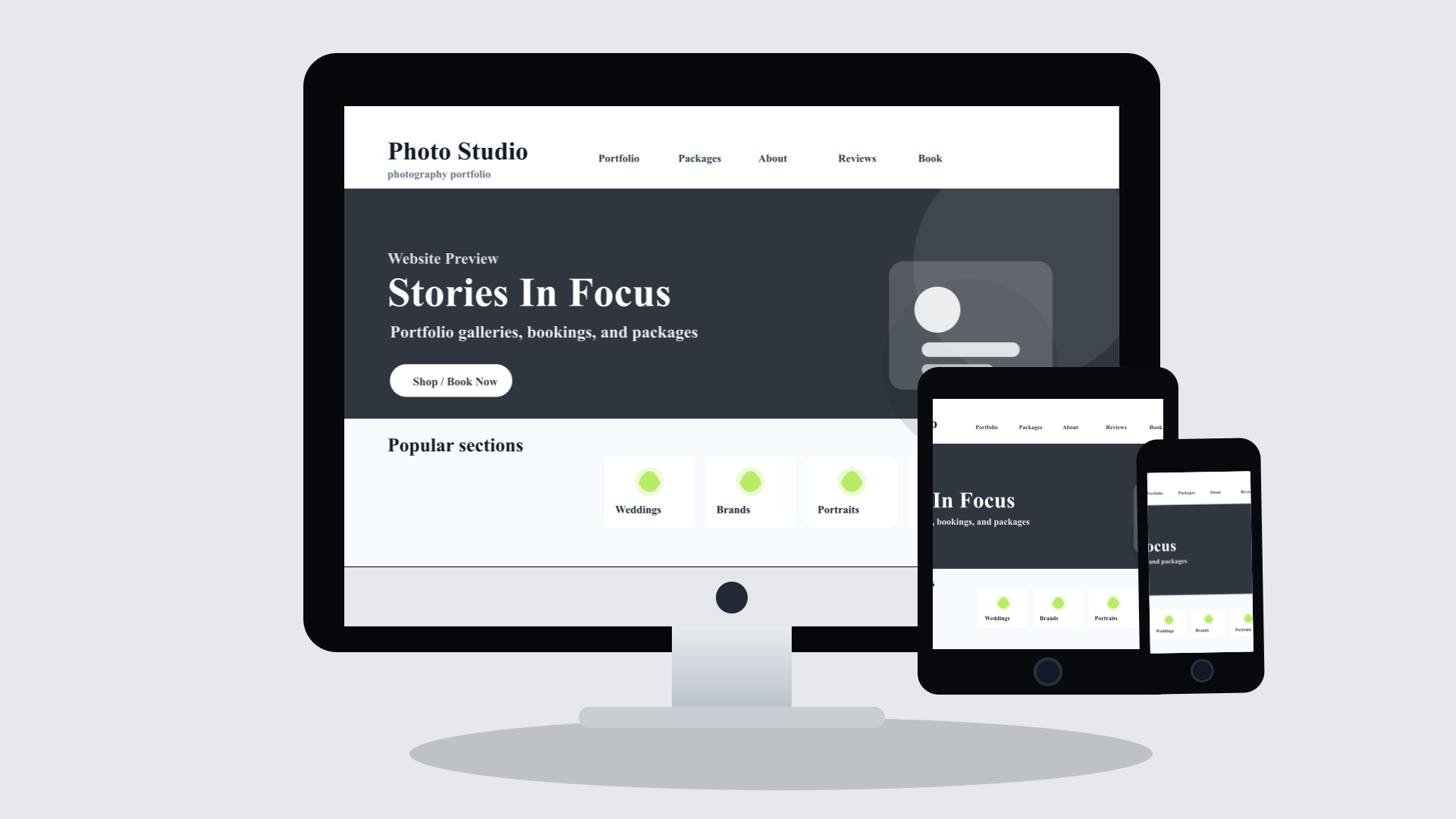Photographers website design preview