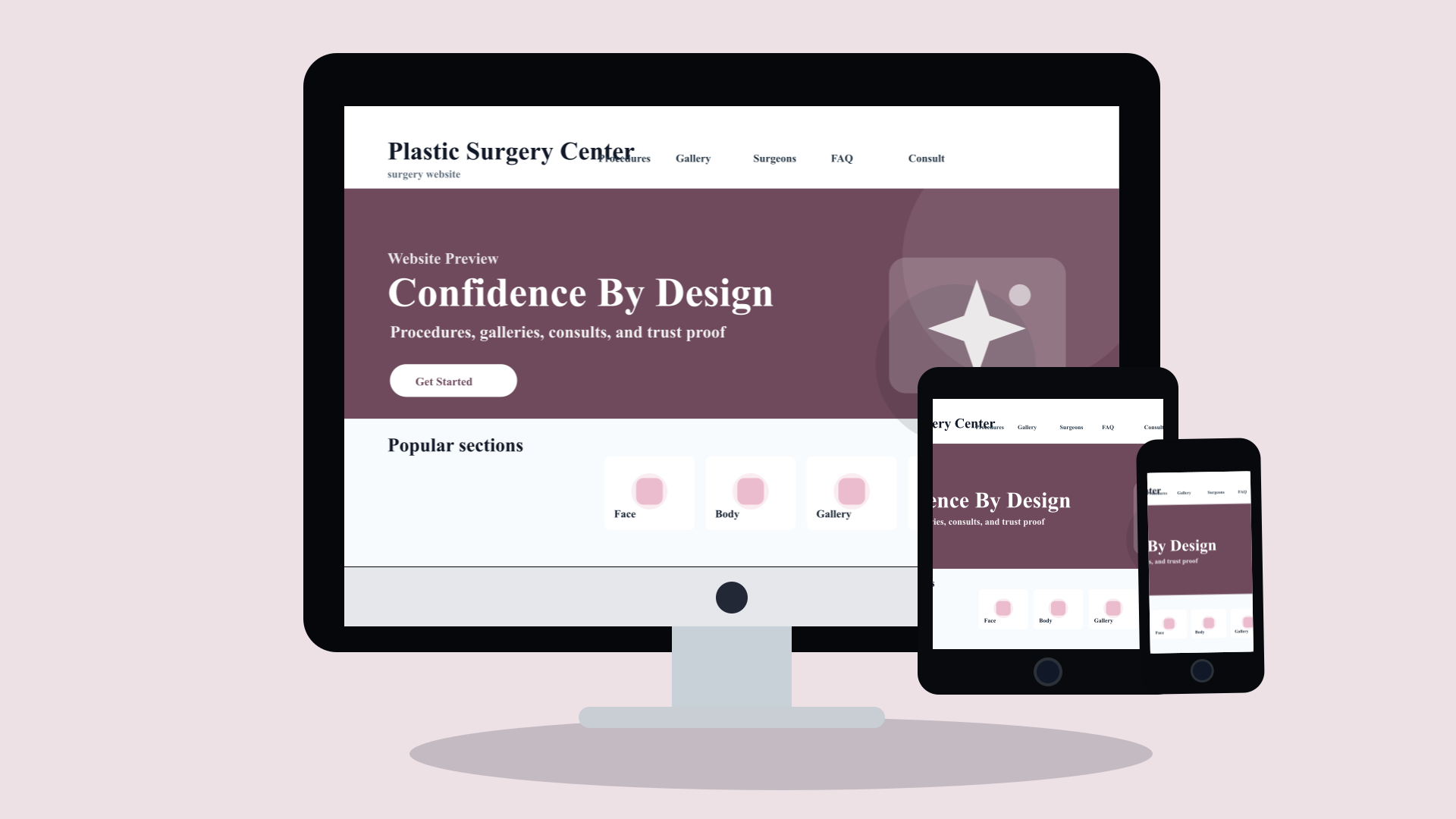 Plastic Surgery website design preview