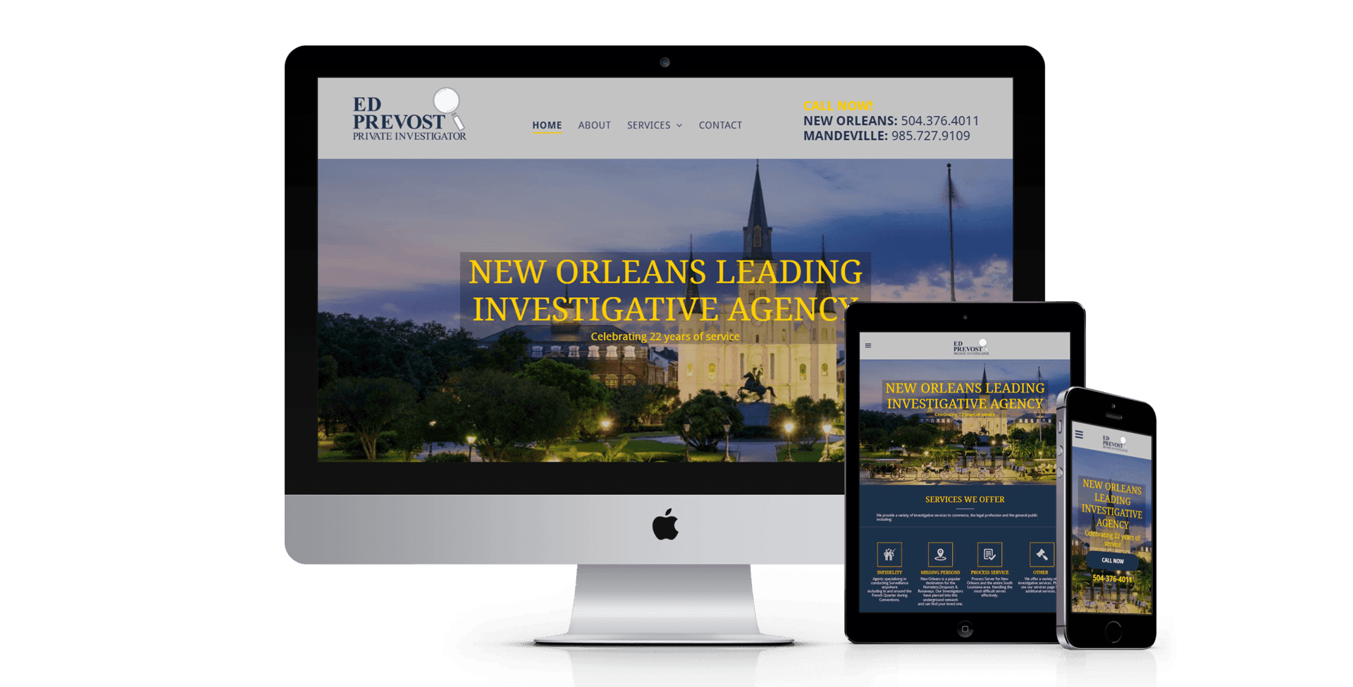 Private Investigators website design preview