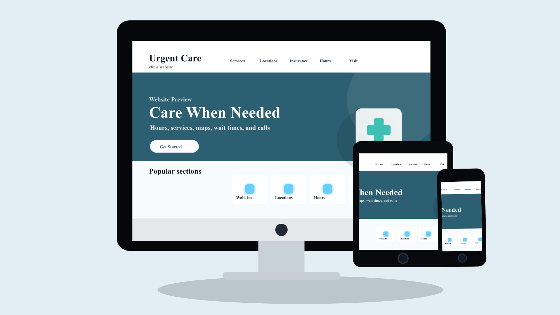 Urgent Care website design preview