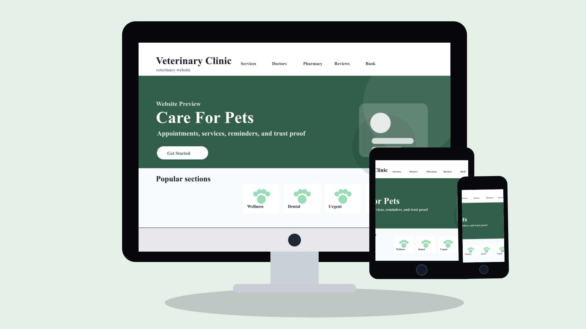 Veterinary Clinics website design preview