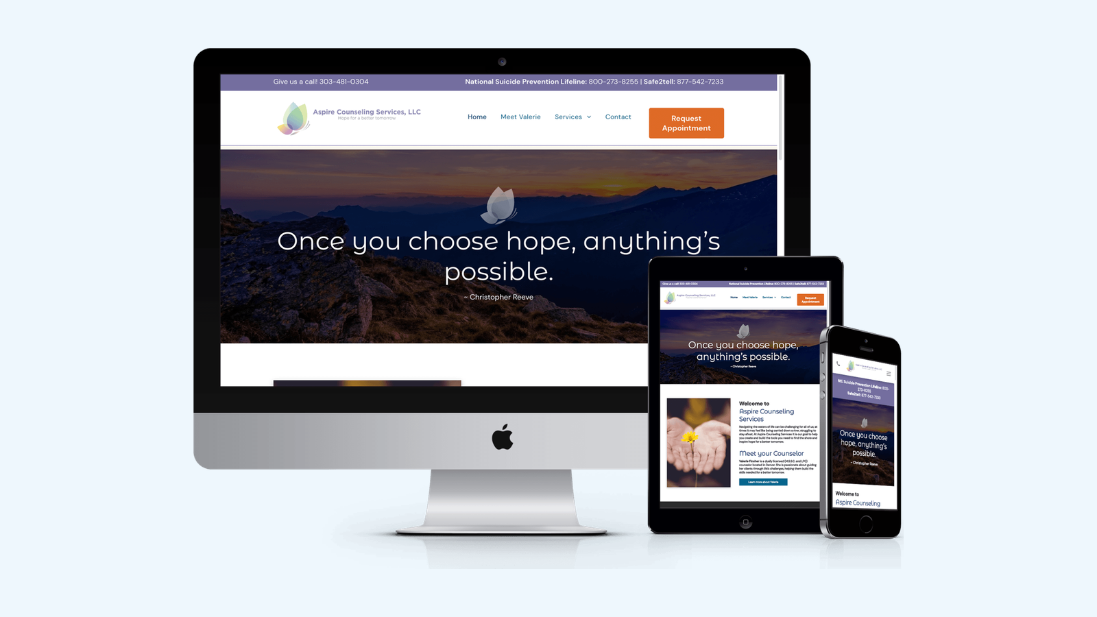 Counseling website design example