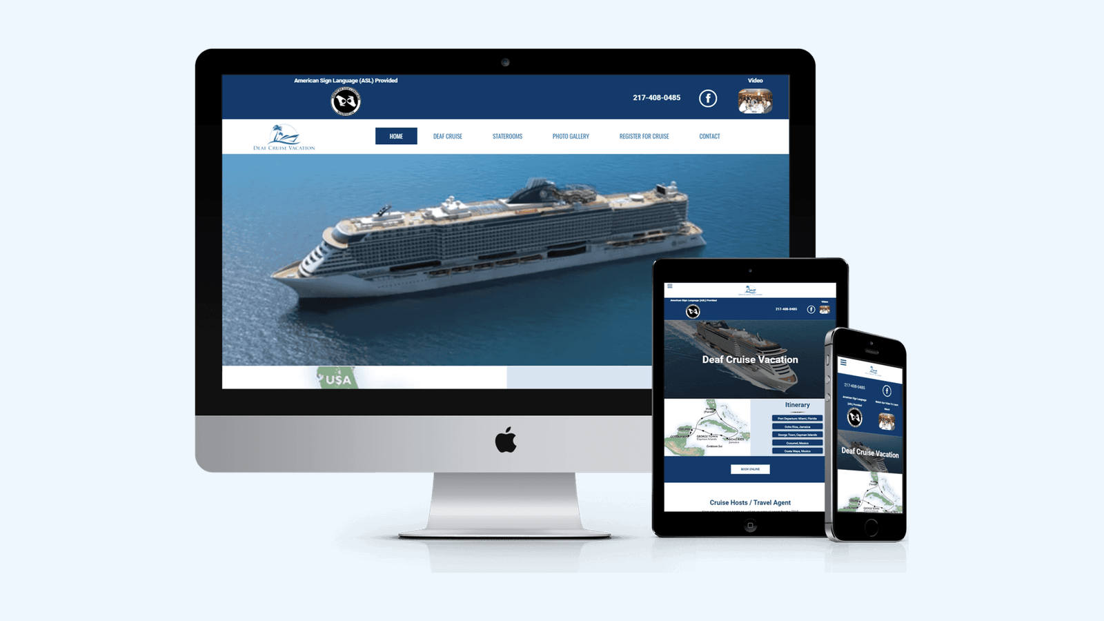 Cruises website design example