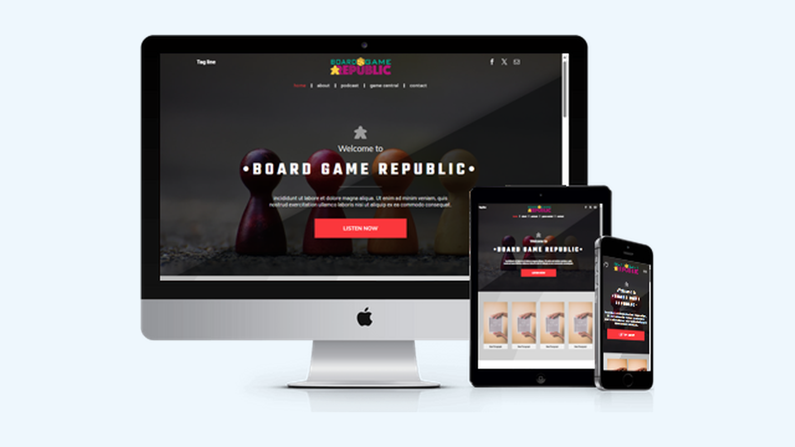 Gaming website design example