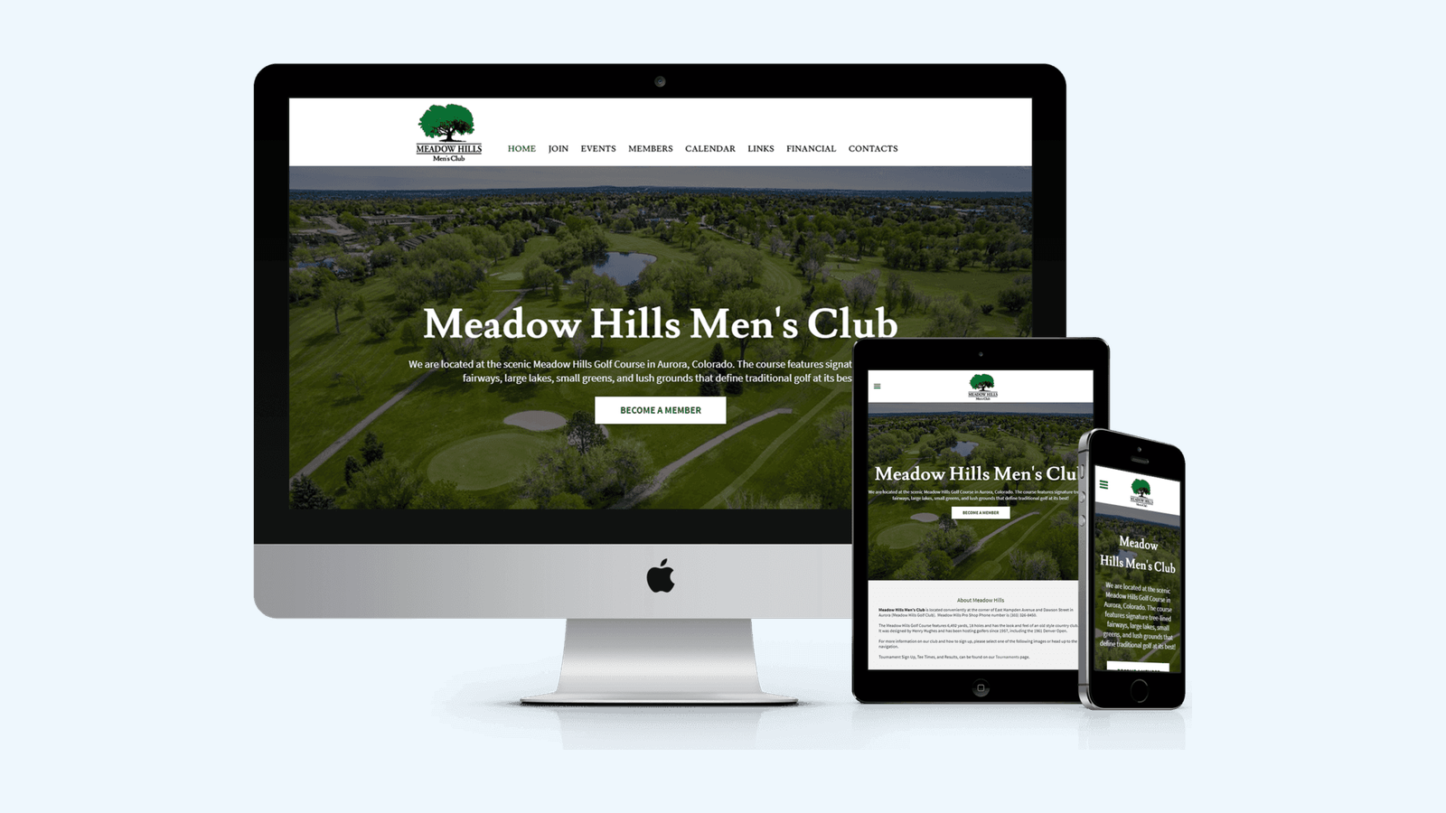 Golf Recreation website design example