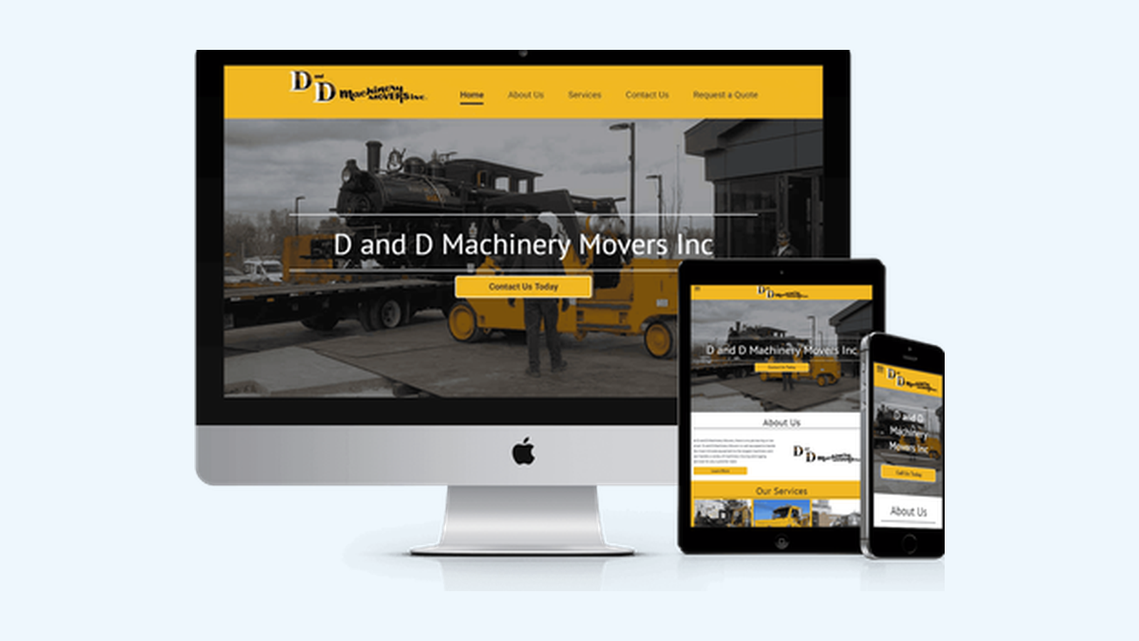 Machinery Movers website design example
