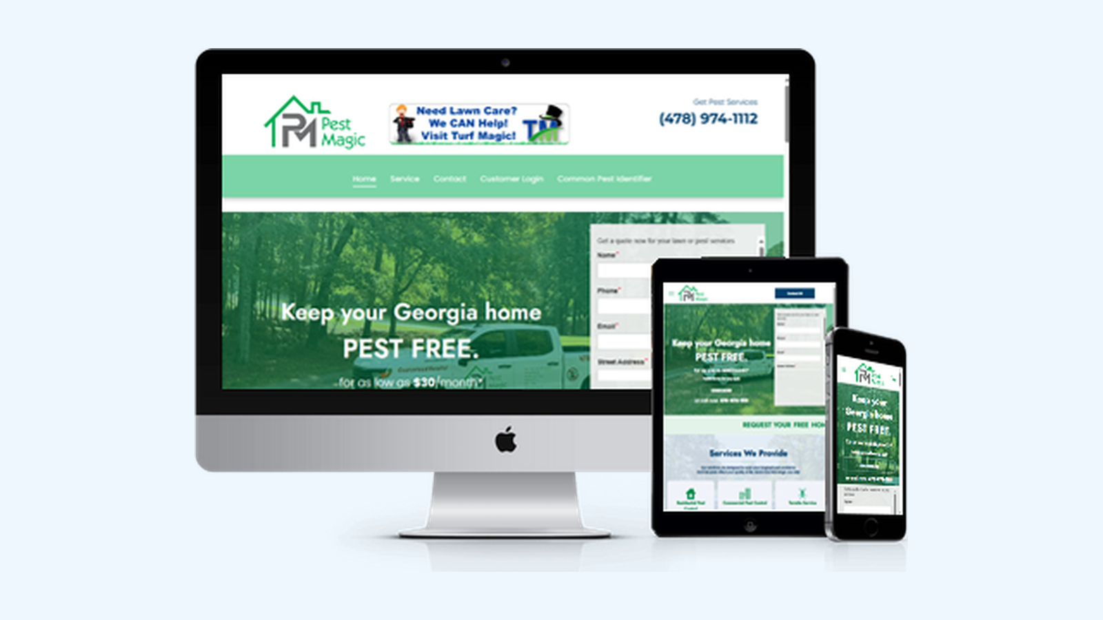 Pest Control website design example