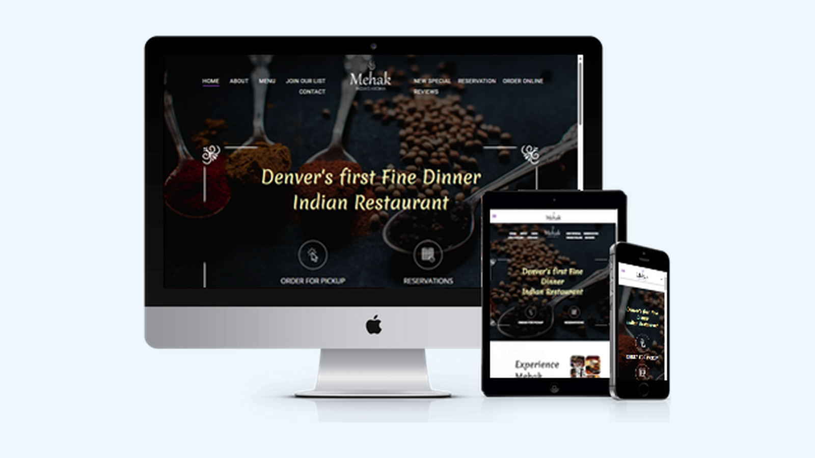 Restaurant Cafe website design example