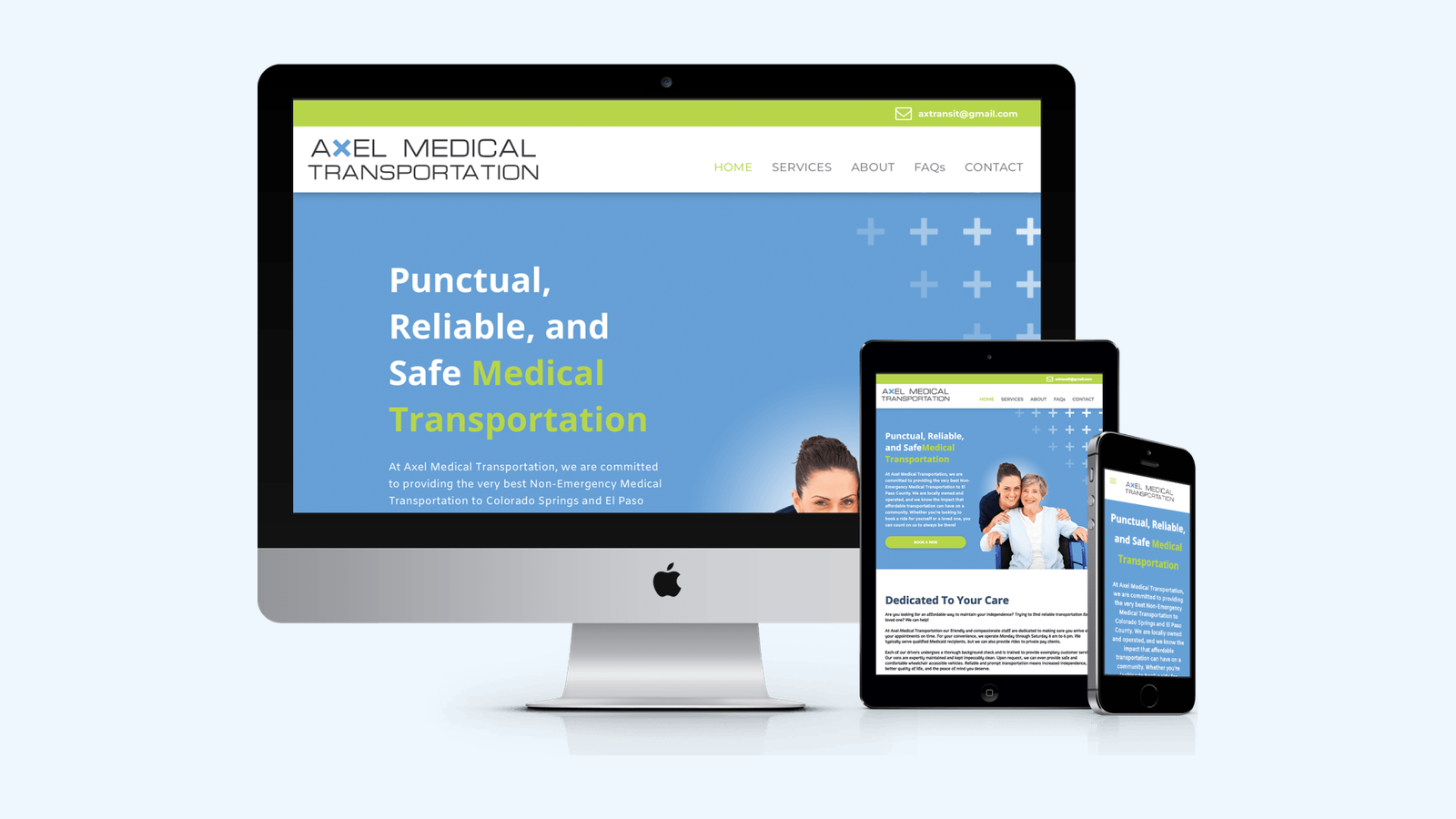 Transportation website design example