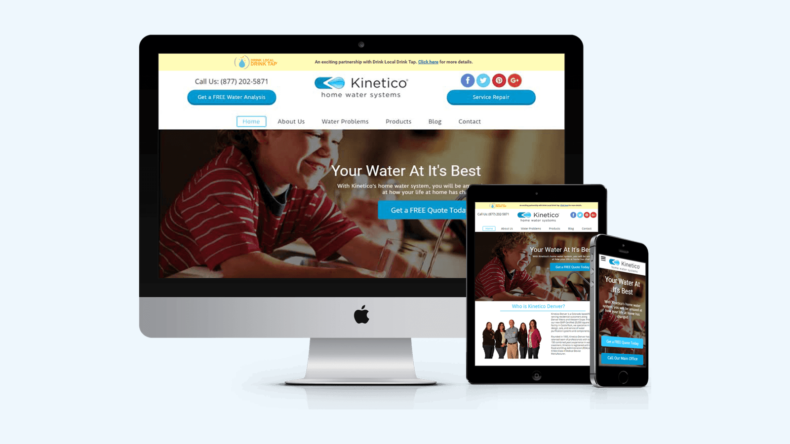 Water Utilities website design example
